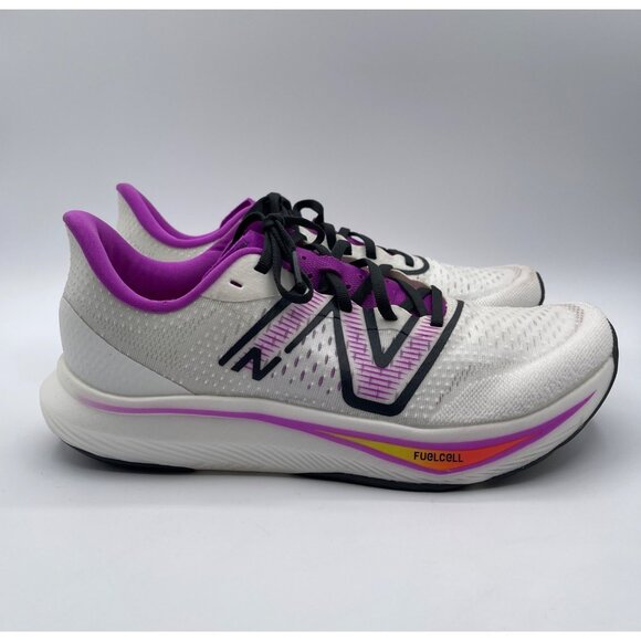 Women's 11 New Balance FuelCell Rebel V3 White Pink running shoes WFCXCW3 - Picture 1 of 9